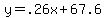 y+=+.26x+%2B+67.6