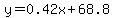 y+=+0.42x+%2B+68.8