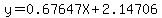 y+=+0.67647X+%2B+2.14706
