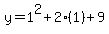y+=+1%5E2%2B2%281%29%2B9
