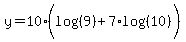 y+=+10%2A%28log%28%289%29%29%2B7%2Alog%28%2810%29%29%29