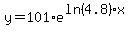 y+=+101%2Ae%5E%28ln%284.8%29x%29