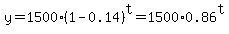 y+=+1500%2A%281-0.14%29%5Et+=+1500%2A0.86%5Et
