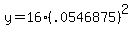y+=+16%2A%28.0546875%29%5E2