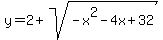 y+=+2%2Bsqrt%28-x%5E2-4x%2B32%29