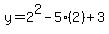 y+=+2%5E2-5%282%29%2B3