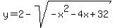 y+=+2-sqrt%28-x%5E2-4x%2B32%29