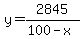 y+=+2845%2F%28100-x%29