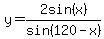 y+=+2sin%28x%29%2Fsin%28120-x%29