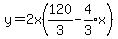 y+=+2x%28120%2F3+-+expr%284%2F3%29x%29
