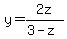 y+=+2z%2F%283+-+z%29