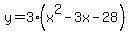 y+=+3%28x%5E2+-+3x+-+28%29