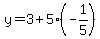y+=+3+%2B+5%28-+1%2F5%29