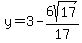 y+=+3+-+6sqrt%2817%29%2F17