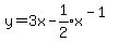 y+=+3x+-+expr%281%2F2%29x%5E%28-1%29
