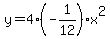 y+=+4%28+-1%2F12%29x%5E2+