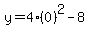 y+=+4%280%29%5E2+-+8
