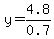 y+=+4.8+%2F+0.7
