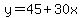 y+=+45%2B30x