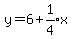 y+=+6+%2B+expr%281%2F4%29x