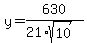 y+=+630%2F%2821%2Asqrt%2810%29%29