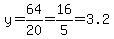 y+=+64%2F20+=+16%2F5+=+3.2