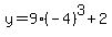 y+=+9%2A%28-4%29%5E3+%2B+2