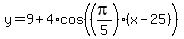 y+=+9+%2B+4%2Acos%28%28pi%2F5%29%28x+-+25%29%29