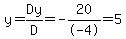 y+=+Dy%2FD+=+-20%2F-4+++=+5+