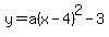 y+=+a%28x-4%29%5E2-3