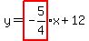 y+=+highlight%28-5%2F4%29x%2B12%29