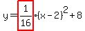y+=+highlight%281%2F16%29%28x-2%29%5E2+%2B+8