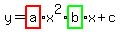 y+=+highlight%28a%29x%5E2+%2A+highlight_green%28b%29x+%2B+c