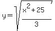 y+=+sqrt%28%28x%5E2%2B25%29%2F3%29