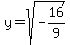 y+=+sqrt%28-16%2F9%29