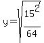 y+=+sqrt%2815%5E2%2F64%29