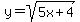 y+=+sqrt%285x%2B4%29