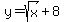 y+=+sqrt%28x%29+%2B+8