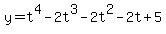 y+=+t%5E4+-+2t%5E3+-+2t%5E2+-+2t+%2B+5