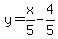 y+=+x%2F5+-+4%2F5