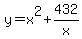 y+=+x%5E2+%2B+432%2Fx