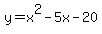 y+=+x%5E2+-+5x+-+20