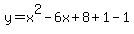 y+=+x%5E2-6x%2B8%2B1-1