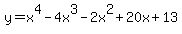 y+=+x%5E4-4x%5E3-2x%5E2%2B20x%2B13