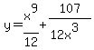 y+=+x%5E9%2F12+%2B+107%2F%2812x%5E3%29