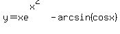 y+=+xe%5E%28x%5E2%29-arcsin%28cosx%29