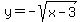 y+=-+sqrt%28x-3%29