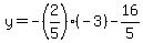 y++=+-%282%2F5%29%28-3%29-16%2F5+