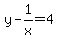 y+-+1%2Fx+=+4