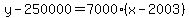 y+-+250000+=+7000%28x-2003%29